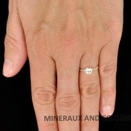 Bague chaîne argent et pierre zirconium.