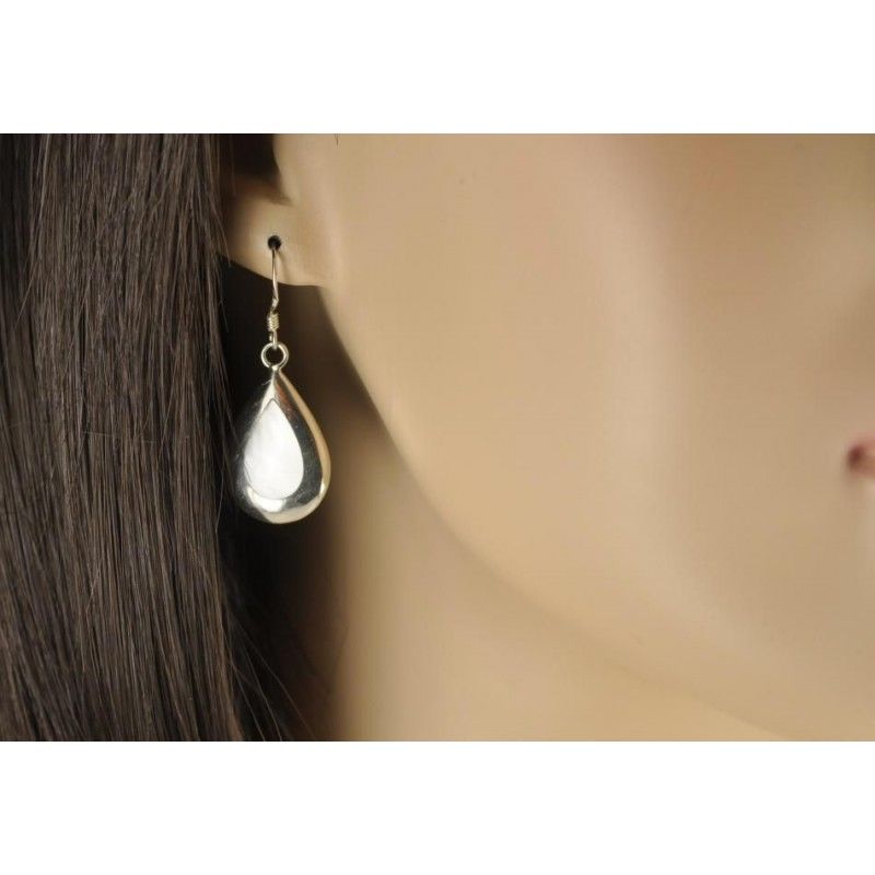 Boucles d'oreilles argent incrustée de nacre