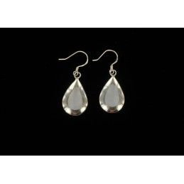 Boucles d'oreilles argent incrustée de nacre