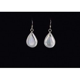 Boucles d'oreilles argent incrustée de nacre