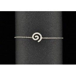Bracelet spirale argent 925 et zirconium