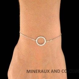 Bracelet cercle zirconiums sertis argent rhodié 925.