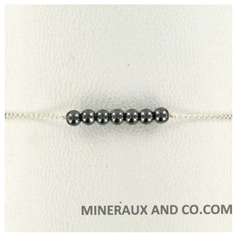 Bracelet chaîne 925 et perles hématite