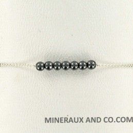 Bracelet chaîne 925 et perles hématite