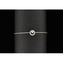 Bracelet chaîne argent et rond de zirconiums