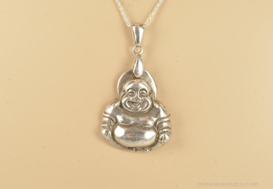 Pendentif Argent Plaqué Or Bouddha Pendentif Bouddha Argent 925 Plaqué Or - Symbole Protection Porte-bonheur Unisexe Collier Bouddha Symbolique