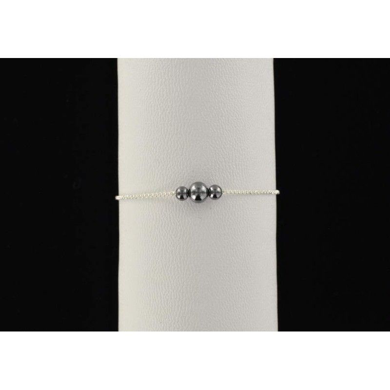 Lot De Bijoux Argent : Bracelet Chaînes & Perles + Boucles D'oreilles - Occasion Bon état