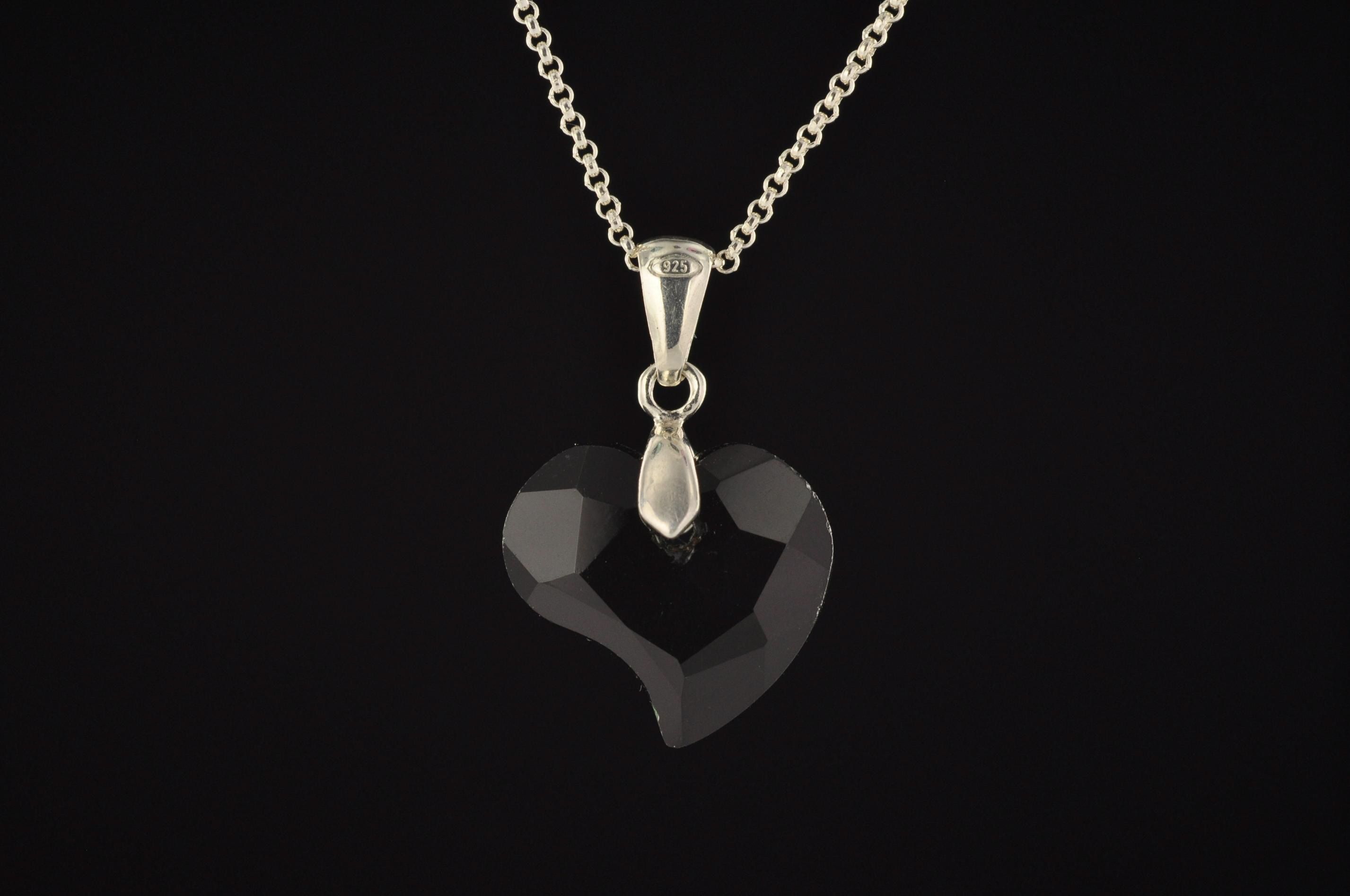 Pendentif Onyx Noir Avec Chaîne En Argent Sterling 925/1000 Poinçonné - Neuf Avec étiquettes - Modèle G330