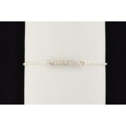 Bracelet perles de labradorite facettées argent 925