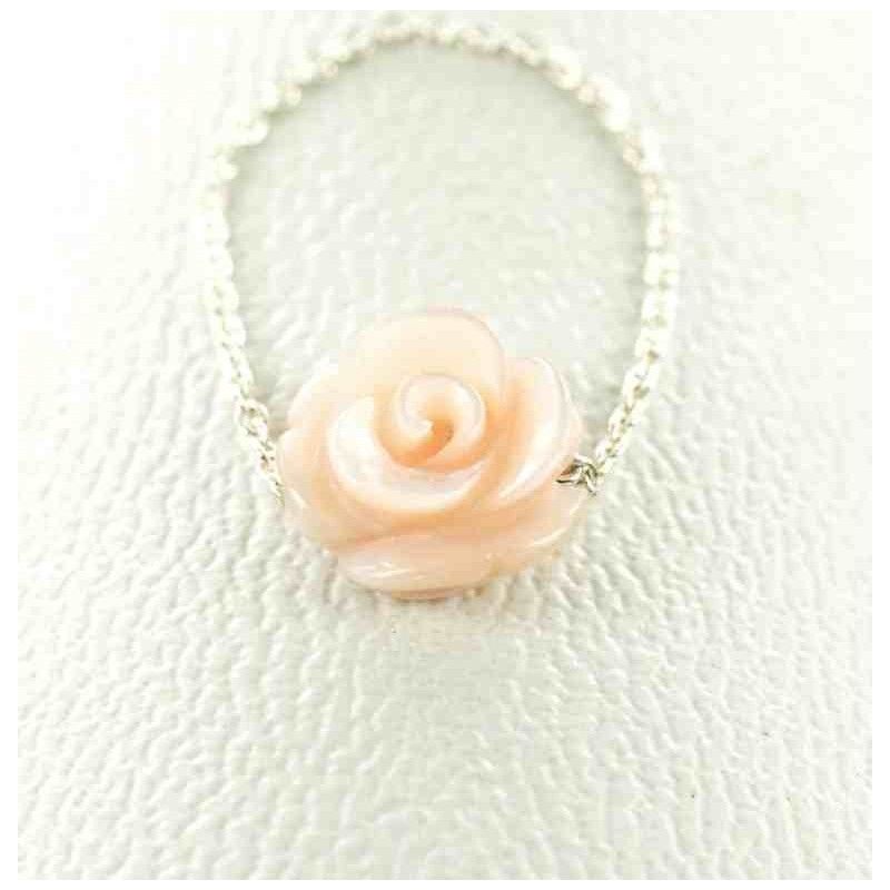 Bague rose de nacre rose.