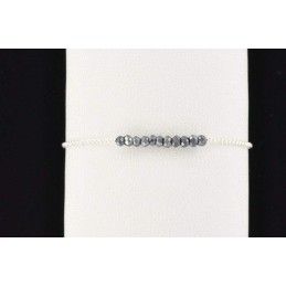Bracelet Perles de spinelle bleue facettées argent 925.