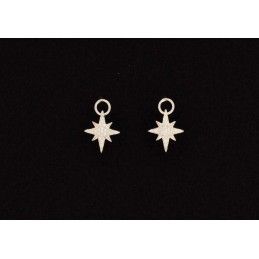 Boucles d'oreilles étoile du nord argent et zirconium.