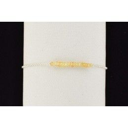 Bracelet perles de saphir jaune argent