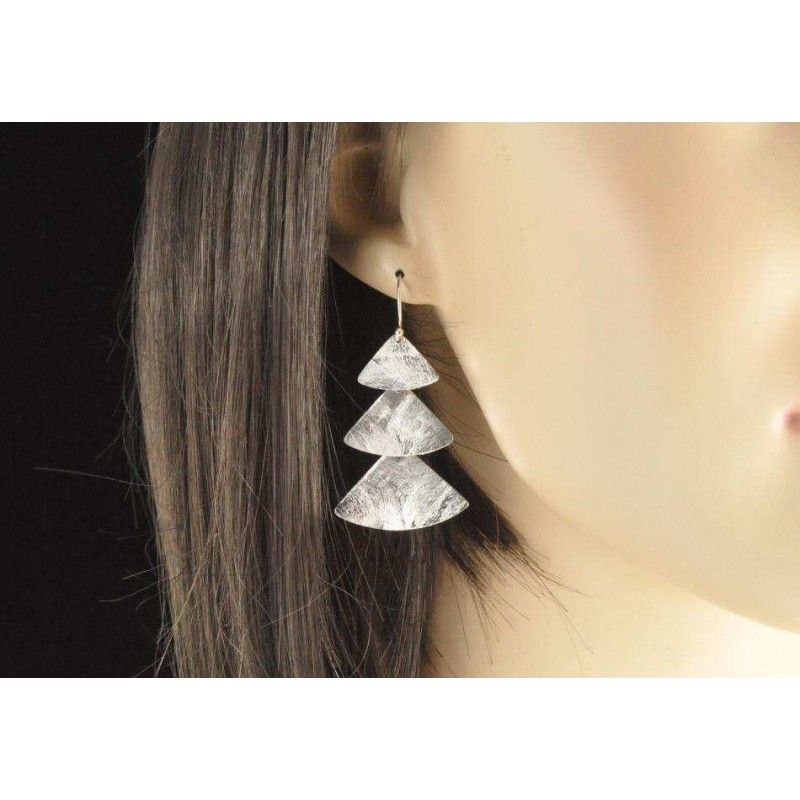 Boucles d'oreilles triangles argent 925.