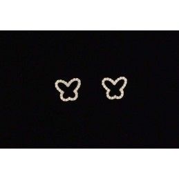 Boucles d'oreilles papillon argent et zirconium.