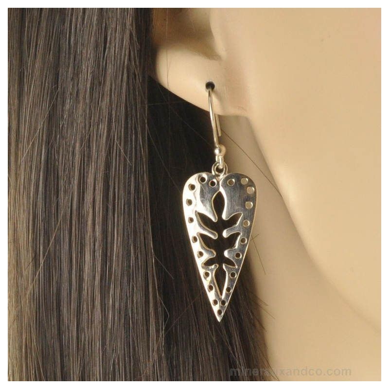 Boucles d'oreilles africa argent 925.