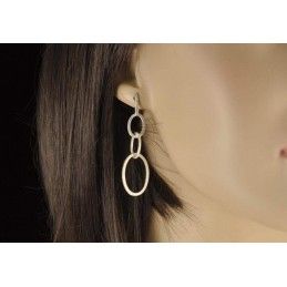 Boucles d'oreilles chaînons argent.