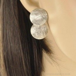 Boucles d'oreilles lune argent 925.