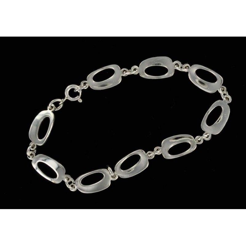 Bracelet argent 925 maille rectangle.