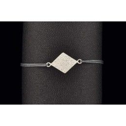 Bracelet trèfle argent et zirconium sur cordon