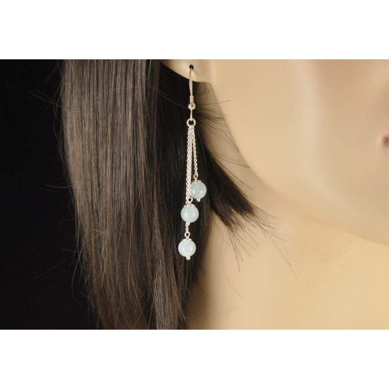 Boucles d'oreilles aigue-marine. Boucles d'oreilles aigue-marine.