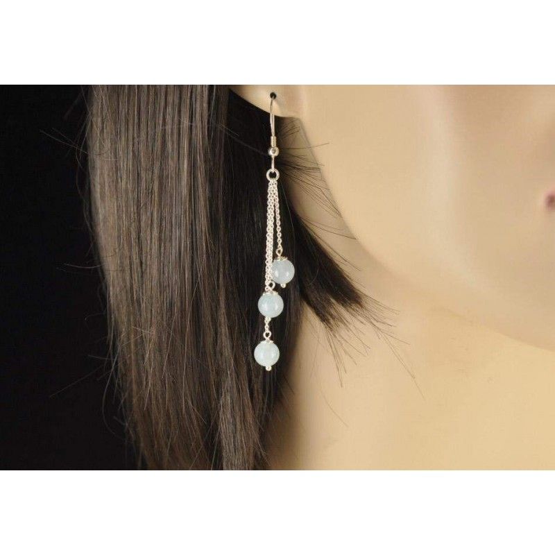 Boucles d'oreilles aigue-marine.