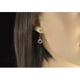 Boucles d'oreilles médailles étoiles en argent