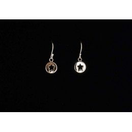 Boucles d'oreilles médailles étoiles en argent