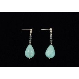 Boucles d'oreilles amazonite et argent 925.