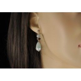 Boucles d'oreilles aigue-marine et argent