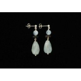 Boucles d'oreilles aigue-marine et argent