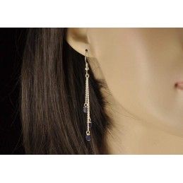 Boucles d'oreilles pendantes lapis-lazuli.