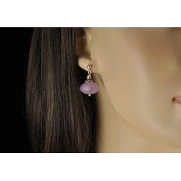 Boucles d' oreilles améthyste pastel argent.