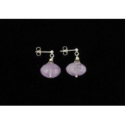 Boucles d' oreilles améthyste pastel argent.