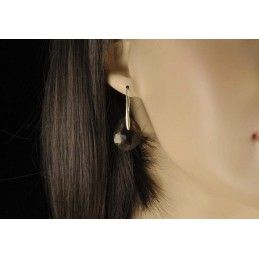 Boucles d'oreilles en quartz fumé facetté.