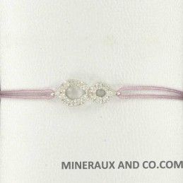 Bracelet infini  zirconium et cordon.