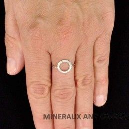 Bague chaîne cercle argent 925 zirconiums