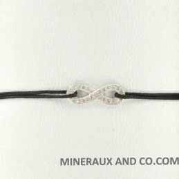 Bracelet cordon infini zircon blanc