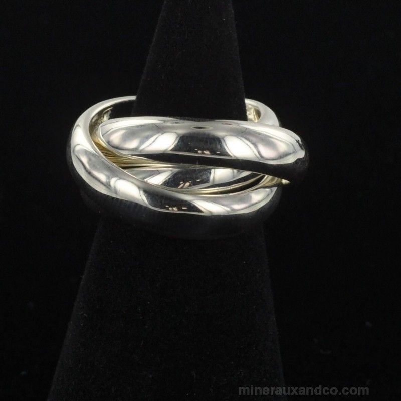 Bague trois anneaux entremêlés argent 925.