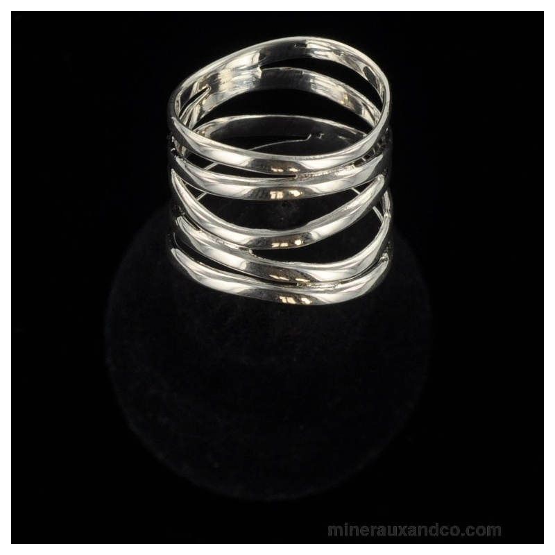 Bague argent vagues