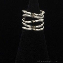 Bague argent vagues