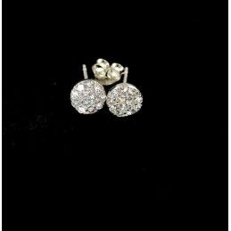 Puces d'oreilles argent et zirconium blanc.