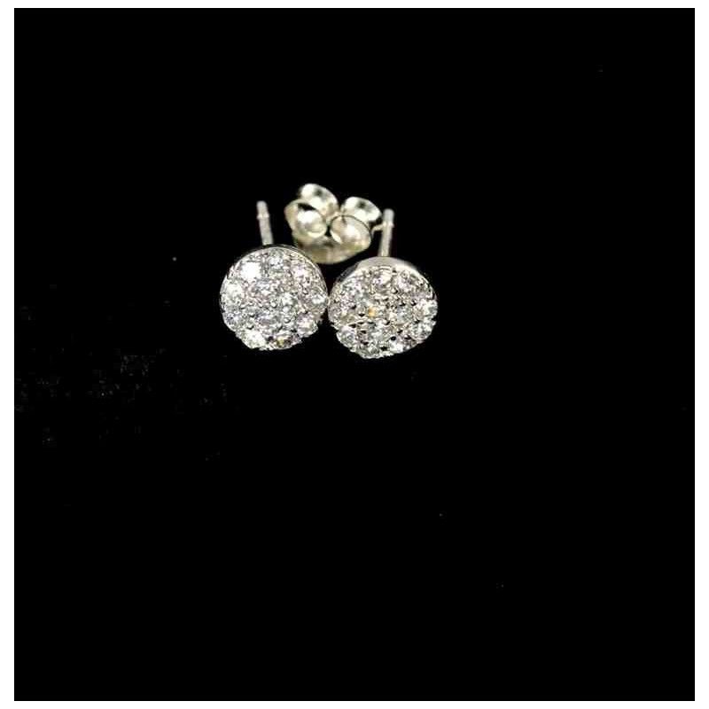 Puces d'oreilles argent et zirconium blanc.