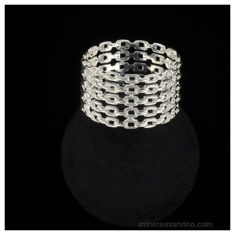 Bague maille rectangle argent 925