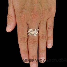 Bague maille rectangle argent 925