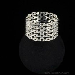 Bague maille rectangle argent 925