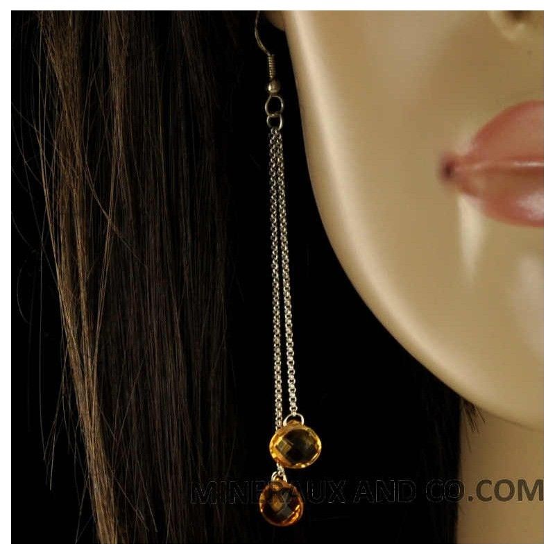 Boucles d'oreilles en citrine.