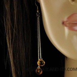 Boucles d'oreilles en citrine.