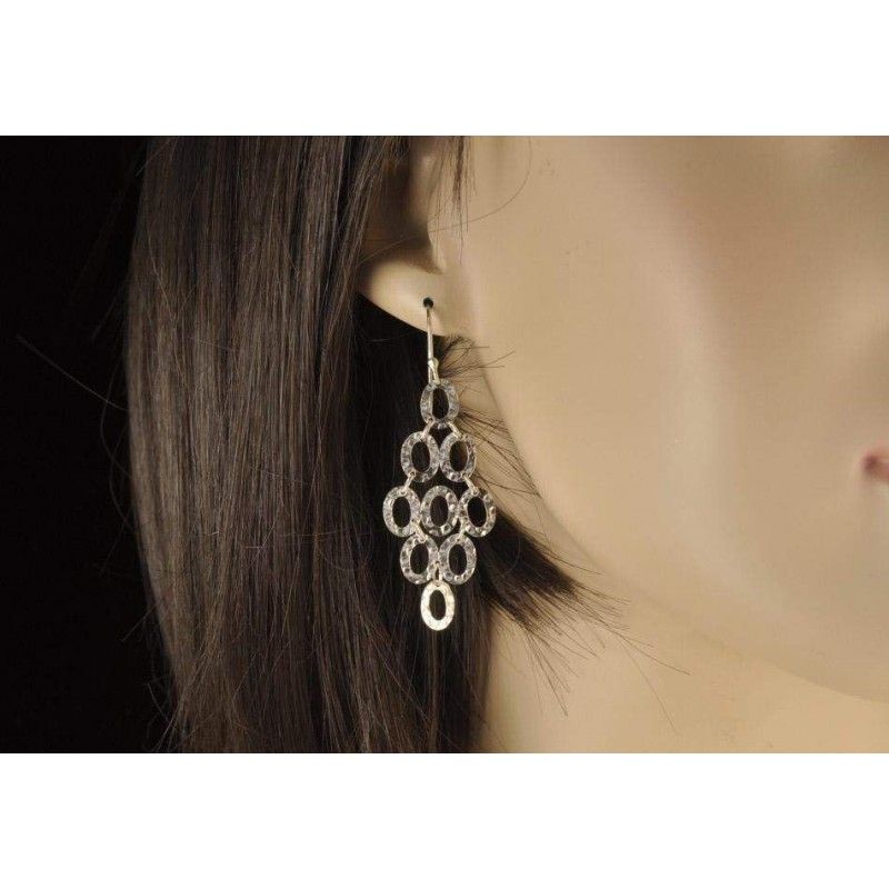 Boucles d'oreilles percées rondes argent 925.