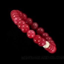 Bracelet perles d'agate colorées et argent 925